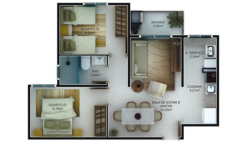 Apartamento em Indaial  Residencial Vale das Palmeiras